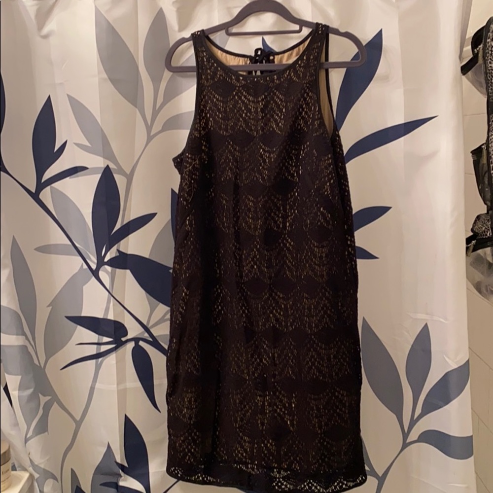 Loft black knit dress